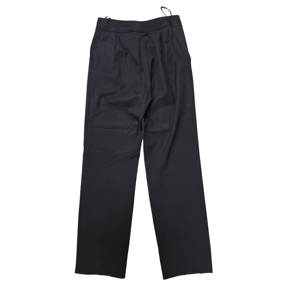 Donna Karan New York Black Wool Blend Pants Flat Front Straight Leg 30x33  Sz 8